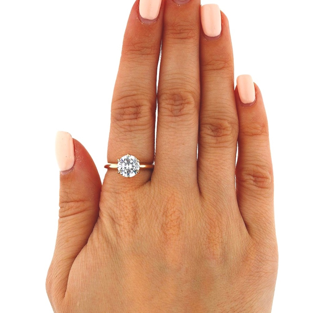 14k yellow gold six prong 1.75ct simulated diamond ring size 7
